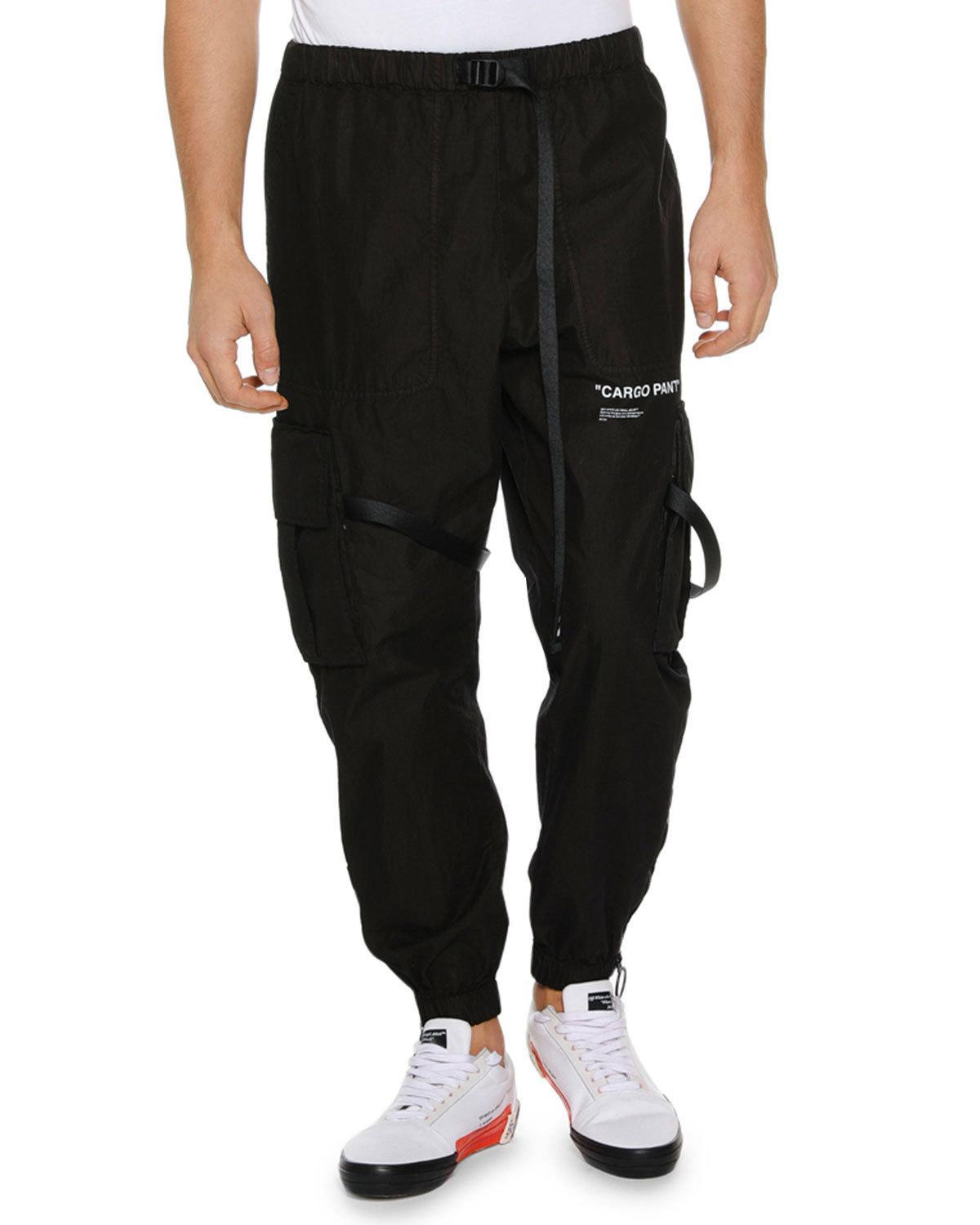Off-white Men's Parachute Cargo Pants In Black | ModeSens