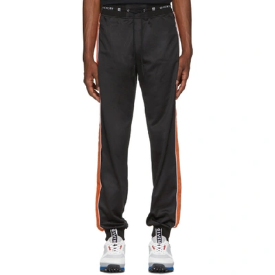 Givenchy Men's Velvet-trim Logo-waistband Jogger Pants In Black