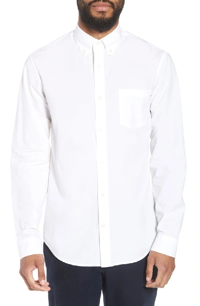 Vince Classic Fit Double Knit Sport Shirt In Bright White