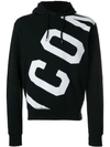 Dsquared2 Icon Printed Jersey Sweatshirt Hoodie In Black