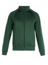 Valentino Rockstud Jersey Zip-up Sweatshirt In Emerald