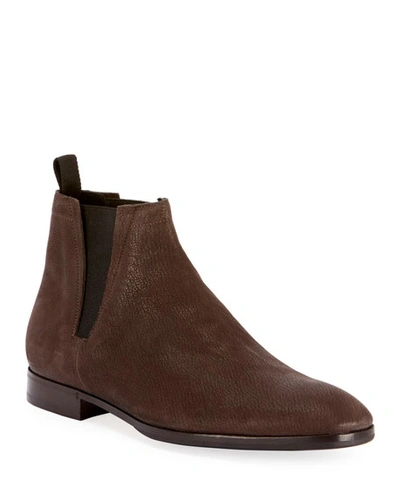 Berluti Men's Caractere Eclair Calf Suede Leather Boot In Brown