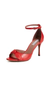 Tabitha Simmons Patent Leather Ankle-strap Sandals In Red