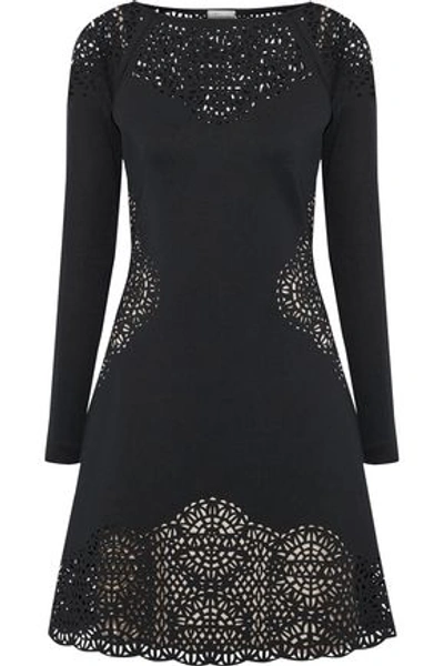 Temperley London Woman Sami Laser-cut Neoprene Dress Black
