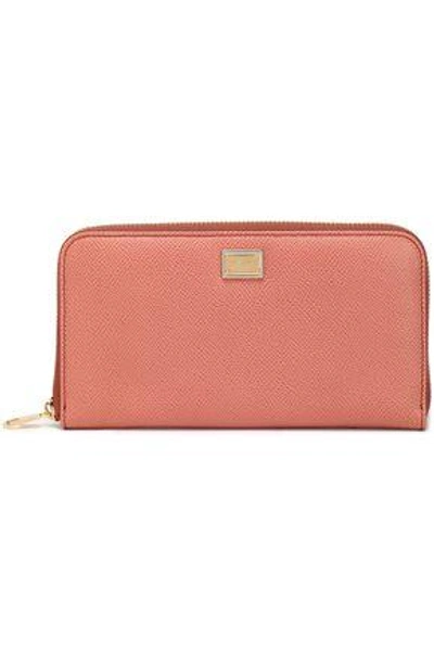 Dolce & Gabbana Woman Textured-leather Wallet Antique Rose