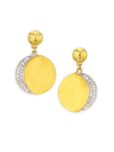 Gurhan Mango Pavé Diamond 24k Yellow Gold & 18k White Golddropearrings