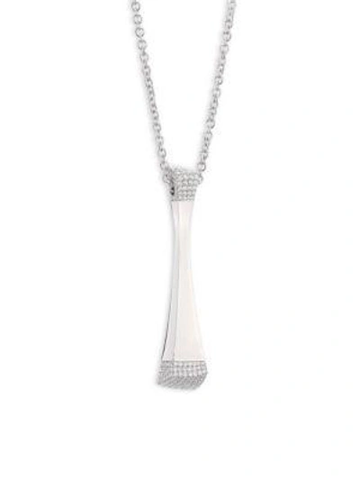 Roberto Coin Sauvage Privé 18k White Gold & Pavé Diamond Pendant Necklace In Silver