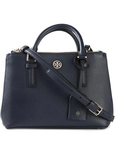 Tory Burch Mini 'robinson' Double Zip Tote In Tory Navy