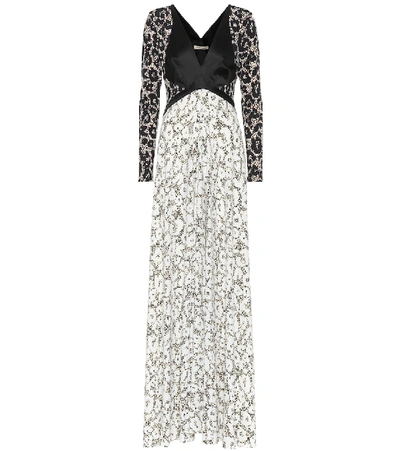 Roberto Cavalli Retro Leopard Long Sleeve Knit Dress In Black/white