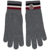 Moncler Grey Wool Corporate Gloves