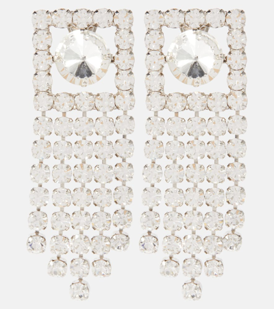 Alessandra Rich Crystal-embellished Drop Earrings In Silver