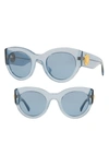Versace Tribute 51mm Cat Eye Sunglasses - Transparent Azure Solid
