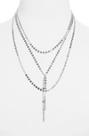 Baublebar Amber Layered Chain Y-necklace In Silver