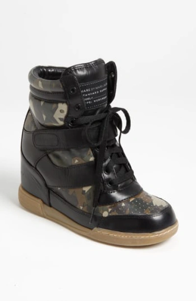 Marc Jacobs High Top Wedge Sneaker In Black