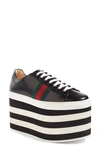 Gucci Peggy Platform Sneaker In Black Leather