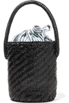 Loeffler Randall Cleo Woven Leather Bucket Bag In Black