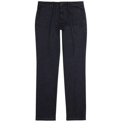 7 For All Mankind Slimmy Luxe Performance Slim-leg Jeans In Dark Blue