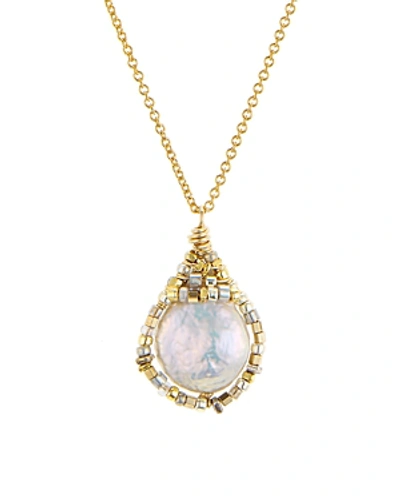 Dana Kellin Organic Freshwater Pearl Pendant Necklace, 16 In Multi/gold