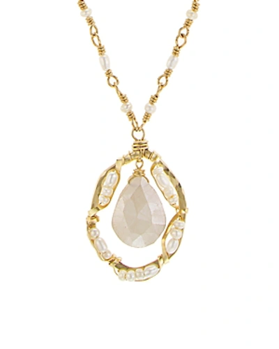 Dana Kellin Floating Stone Necklace, 16.5 In White/gold
