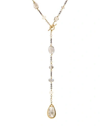 Dana Kellin Stone & Organic Freshwater Pearl Lariat Necklace, 26 In Multi/gold