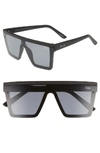 Quay Women's Hindsight Shield Sunglasses, 56mm In Black/ Smoke