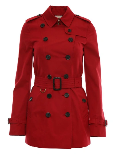 Burberry Short Sandringham Trench Coat In Parade Red