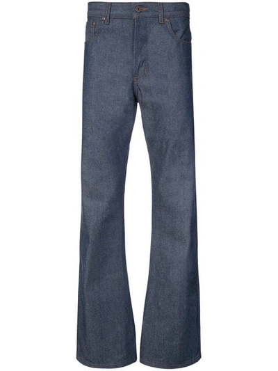 Naked And Famous Groovy Guy Bootcut Jeans In Blue