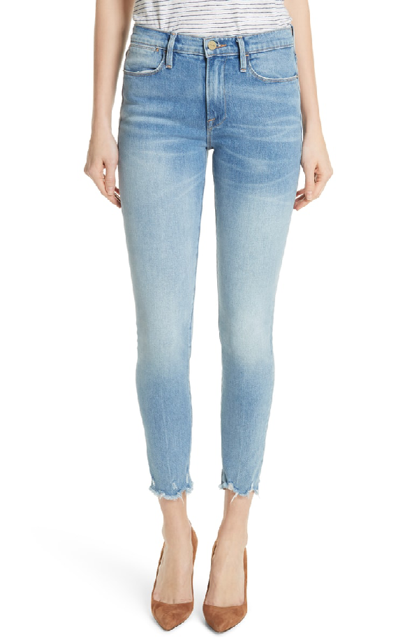 frame le high skinny raw edge jeans