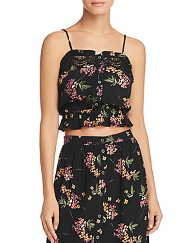 Lost And Wander Mambo No. 5 Crop Tank In Black Floral