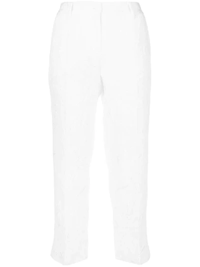 Dolce & Gabbana Brocade Capri Trousers In White