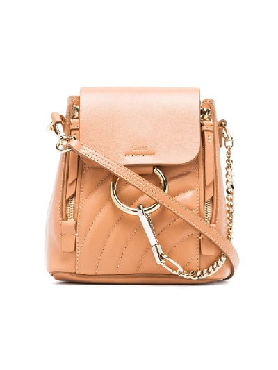 Chloé Blush Pink Faye Leather Backpack - 266 Blushy Pink