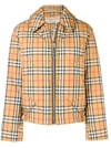 Burberry Vintage Check Harrington Jacket In Antique Yellow