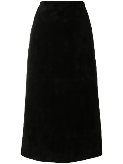 Saint Laurent Skirt In Black Suede