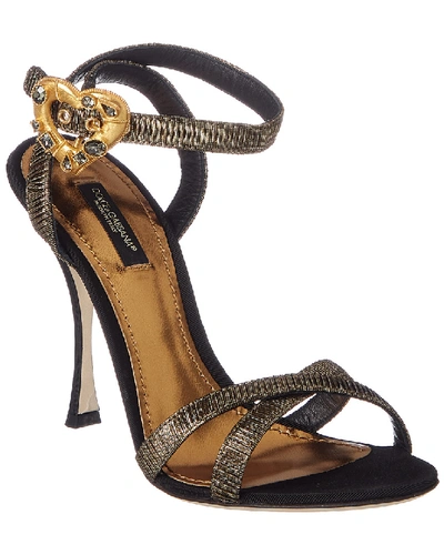 Dolce & Gabbana Ankle Strap Sandal In Metallic