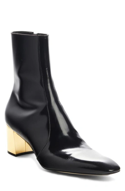 Saint Laurent Men's Xiv Zipped Boots In Glazed Leather In Black