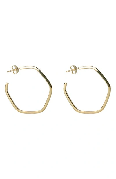 Argento Vivo Hexagon Hoop Earrings In Gold