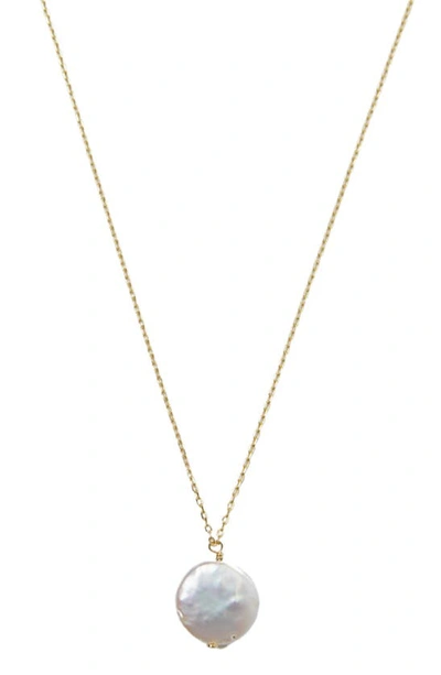 Argento Vivo Freshwater Coin Pearl Pendant Necklace In Gold