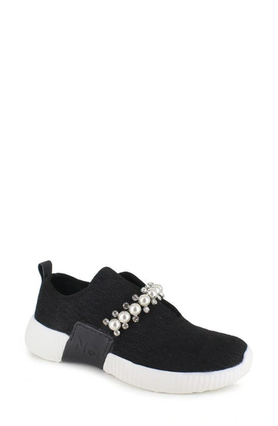 National Comfort Embellished Slip-on Sneaker In Black Suede