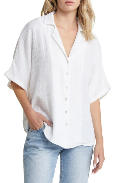 Rip Curl Premium Surf Cotton Gauze Button-up Shirt In White