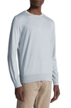 Zegna Cashseta Crewneck Sweater In Glacier Blue