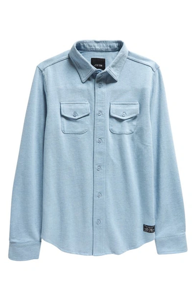 Joe's Kids' Button-up Knit Shirt In Blue Heather