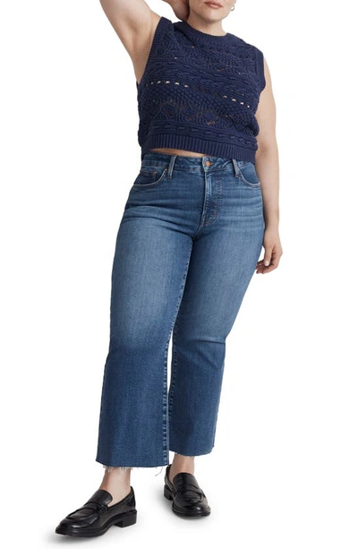 Madewell Raw Hem Kick Out Crop Jeans In Brinton Wash