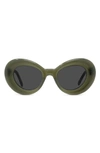 Loewe Curvy 47mm Butterfly Sunglasses In Shiny Dark Green