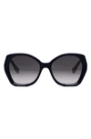 Fendi The  Lettering 57mm Gradient Butterfly Sunglasses In Grey