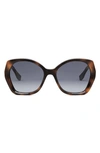 Fendi The  Lettering 57mm Gradient Butterfly Sunglasses In Blonde Havana