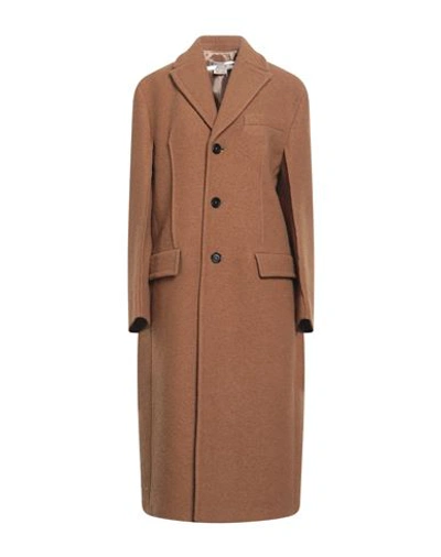 Marni Woman Coat Camel Size 6 Virgin Wool In Beige