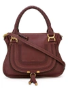 Chloé The Marcie Medium Textured-leather Tote In Burgundy