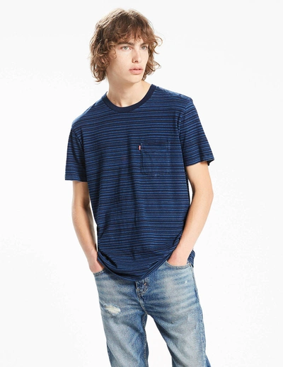 Levi's Levis Sunset Pocket Stripe T-shirt In Indigo Blue