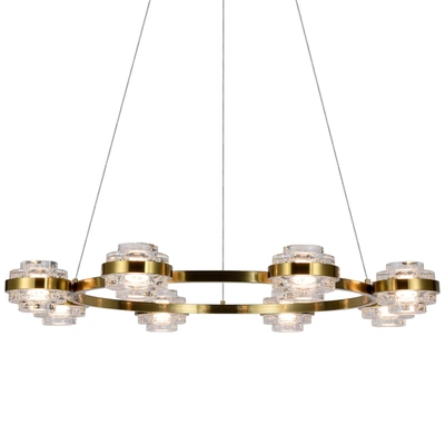 Vonn Lighting Milano Vac3338ab 33" 8-light Pendant Lighting Height Adjustable Integrated Led Chandelier In Antique