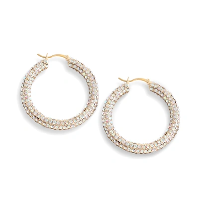 Sohi Gold Plated Designer Stone Casual Hoop Earring For Women In Silver